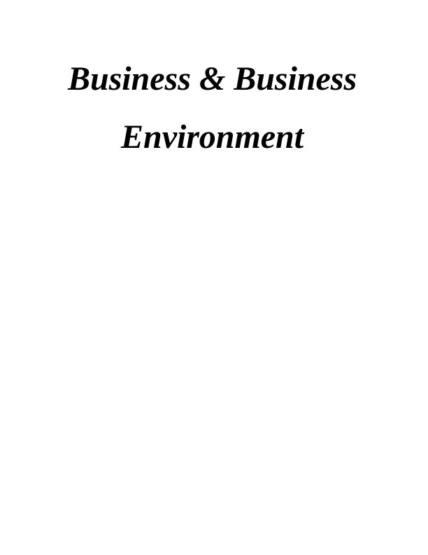 Business & Business Environment - Swot Analysis_1