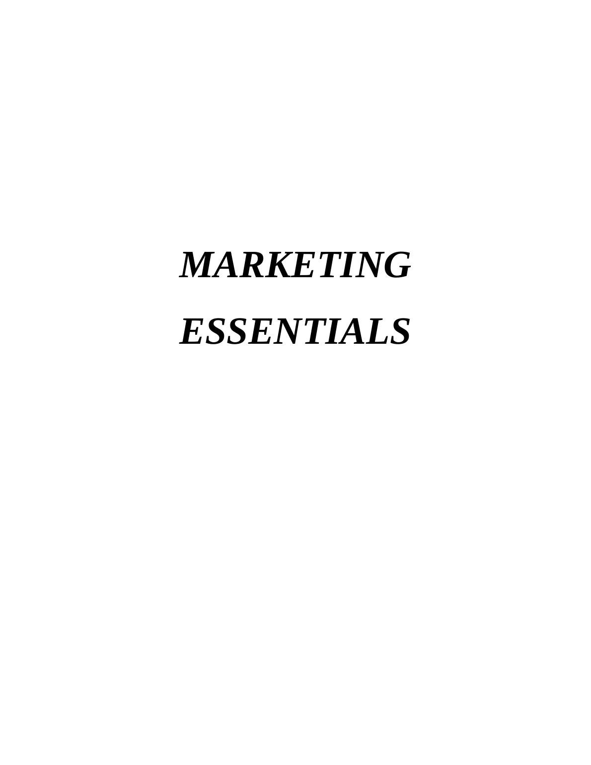 marketing essentials assignment
