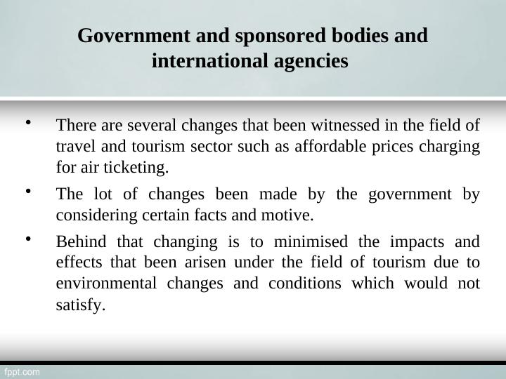 Government and Sponsored Bodies in Travel and Tourism_2