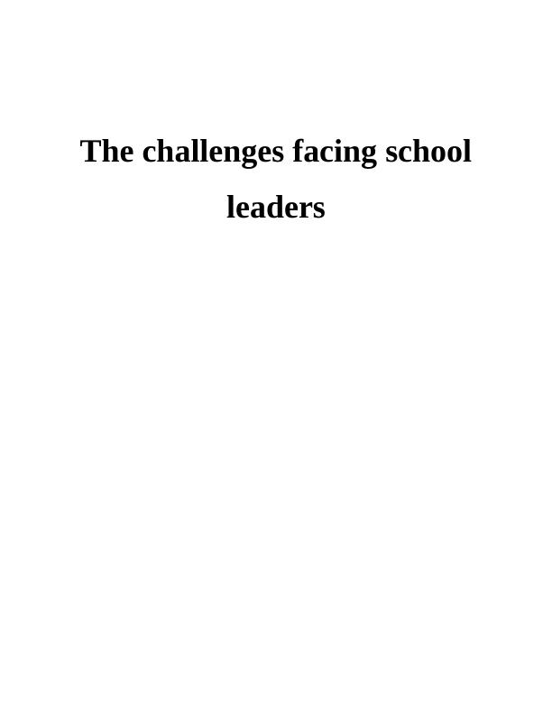 Challenges Facing School Leaders_1