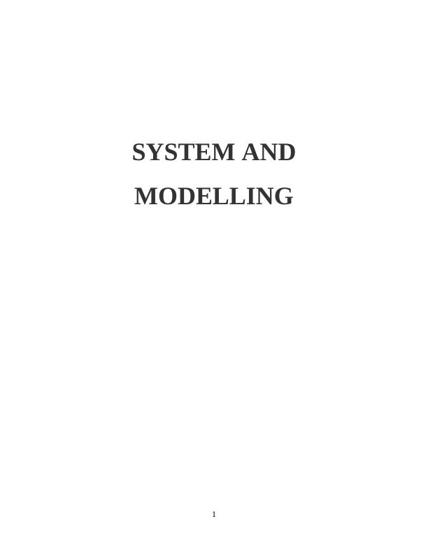 (PDF) System And Modelling_1