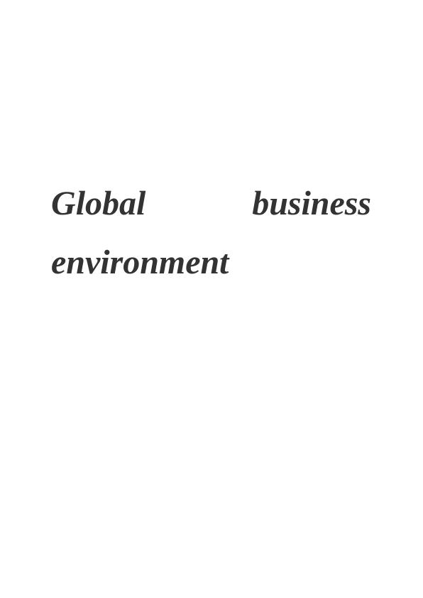 Internal Environment and Competitive Advantage in Global Business_1