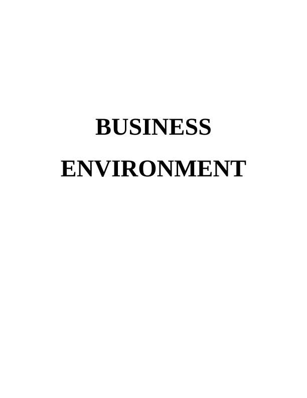 Business Environment Report : Sainsbury_1