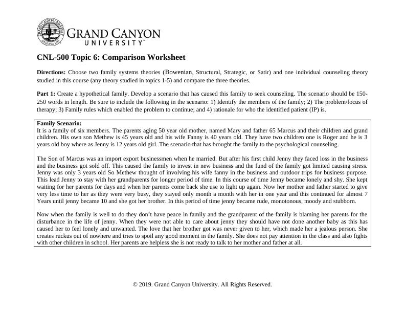 CNL-500 Topic 6: Comparison Worksheet Theory 2022_1