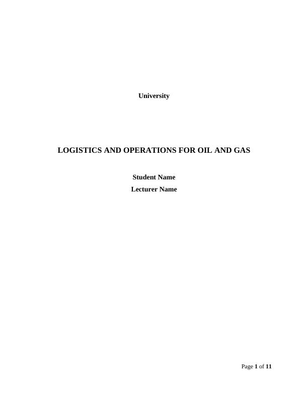 Shell Shell LNG and GAS Integrated Logistics and Operations Management_1