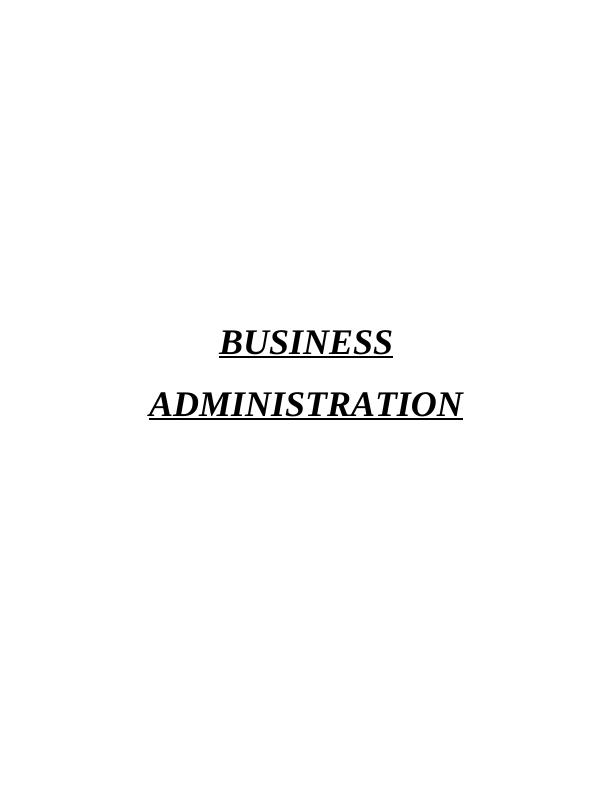 Business Administration Assignment : Austin Frazer_1