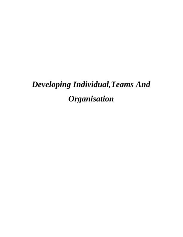 Developing Individual,Teams And Organisation - Report_1
