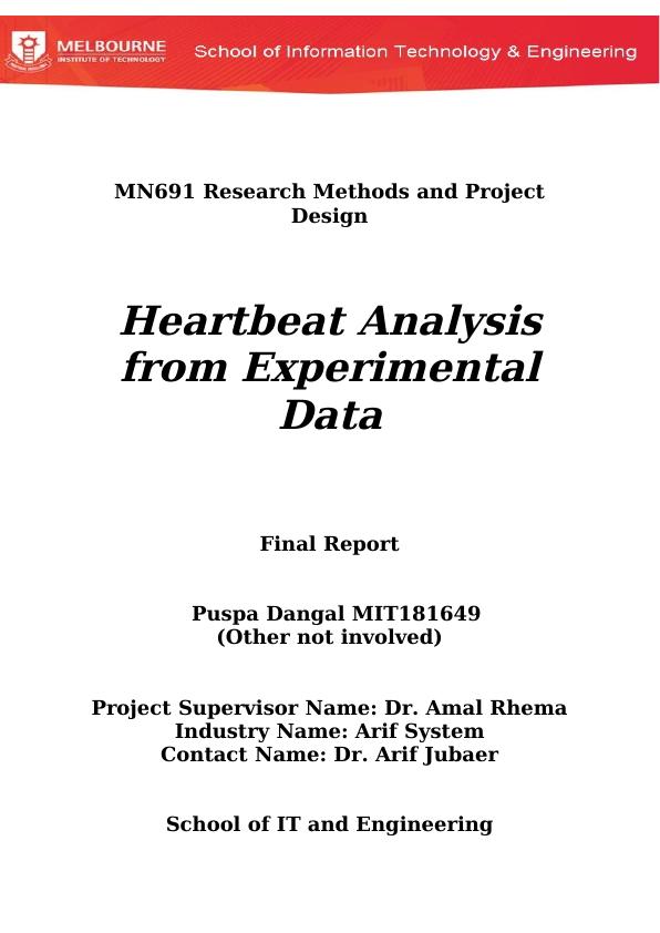 Heartbeat Analysis from Experimental Data - Final Report_1