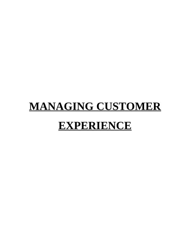 Managing Customer Experience Assignment - Thomas Cook group_1
