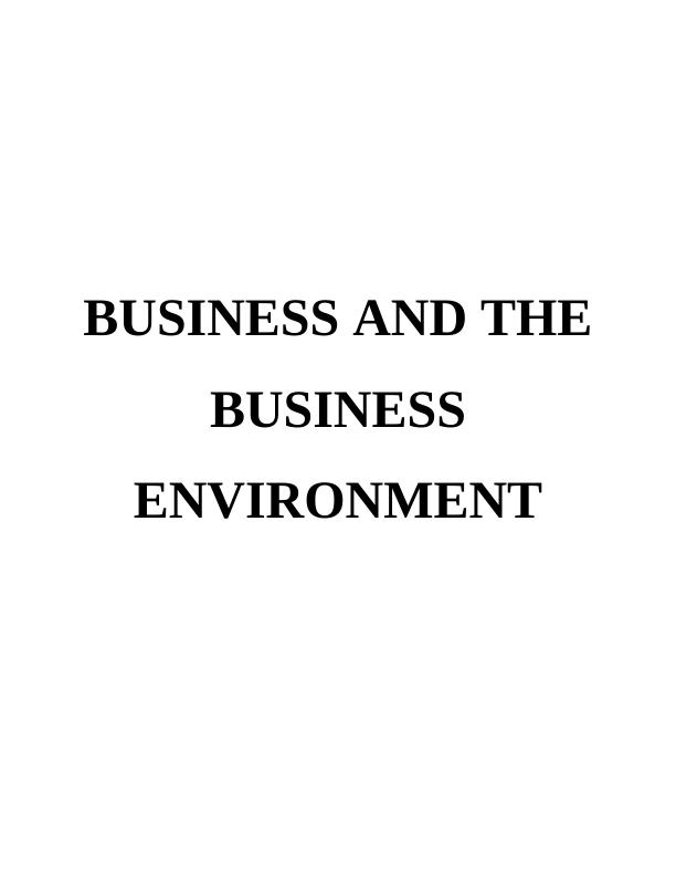 Analysis of Business and the Business Environment - ASDA_1