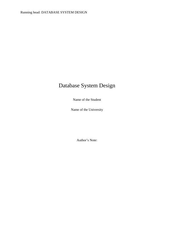 Database System Design_1