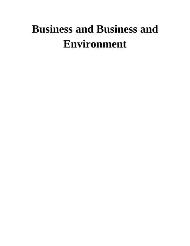 Assignment on Business and Business and Environment_1