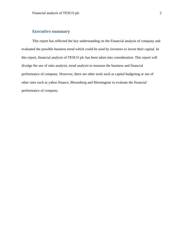 Financial Analysis of TESCO Plc Report_2