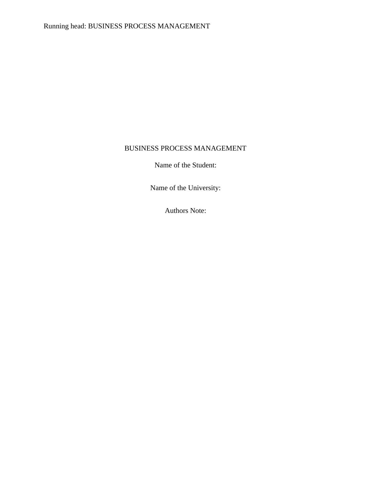 Report on Business Process Management (BPM)_1