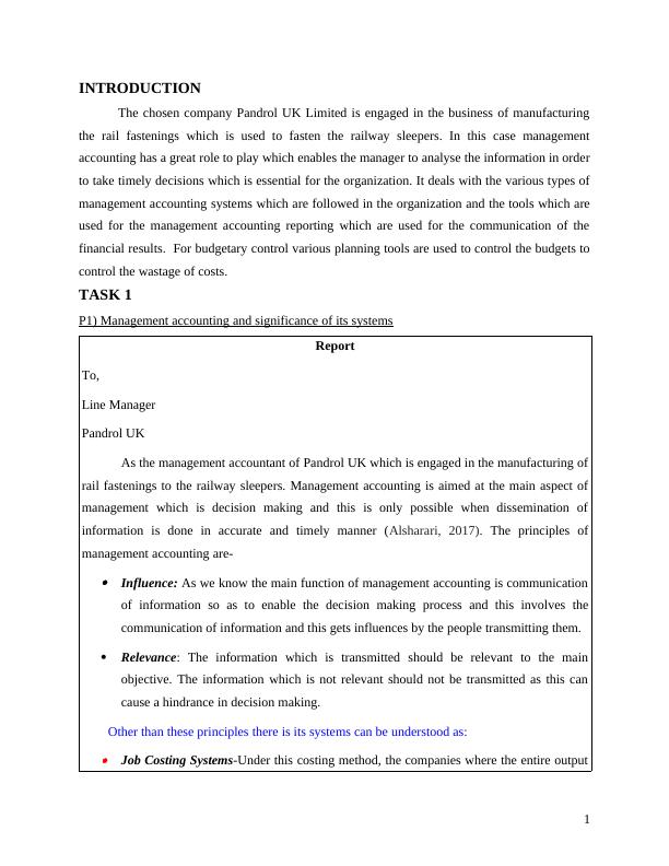 Management Accounting Assignment - Pandrol UK Limited_4