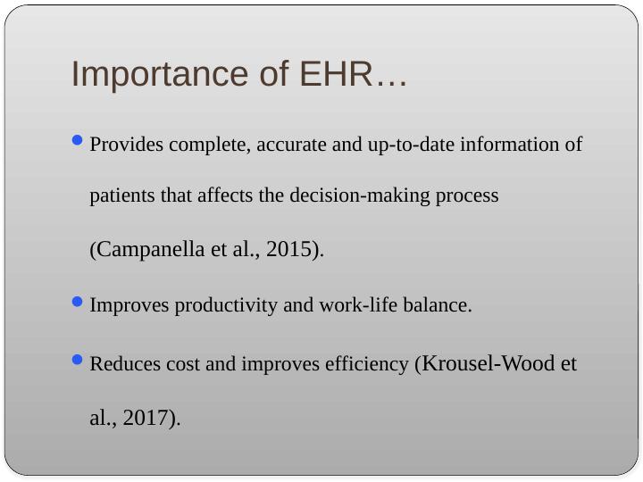 Importance of Electronic Health Record (EHR) in Healthcare System_3