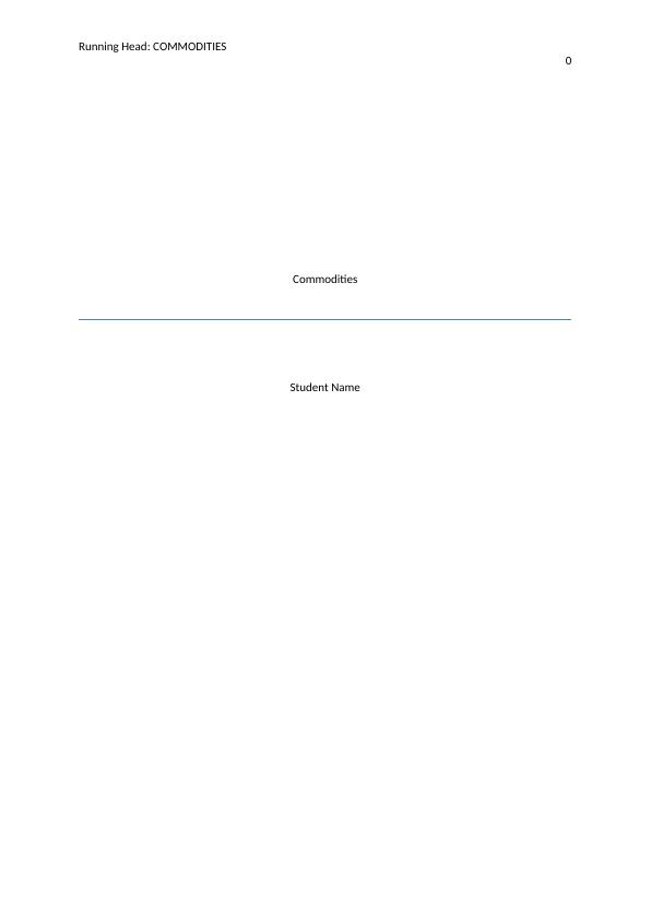 Commodities A Research Paper on Banana as a Commodity