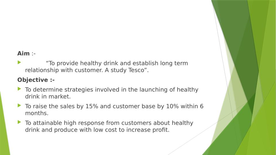 Marketing Essentials: Tesco's Basic Marketing Plan for Healthy Drink_5