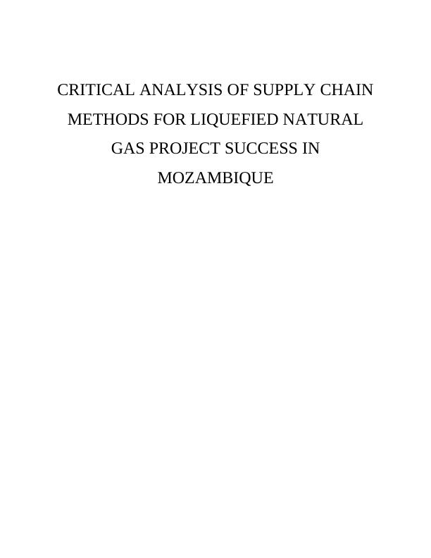 Social and Economic Impact of LNG Project - Dissertation_1