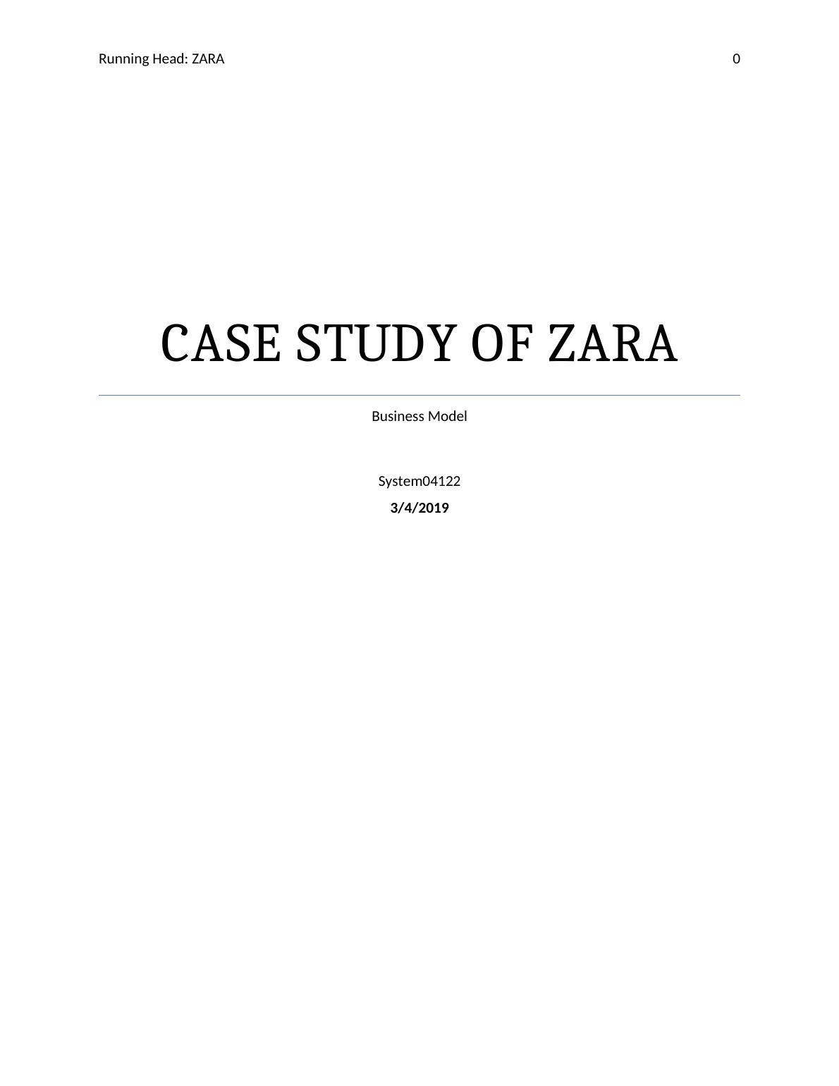 zara business model case study