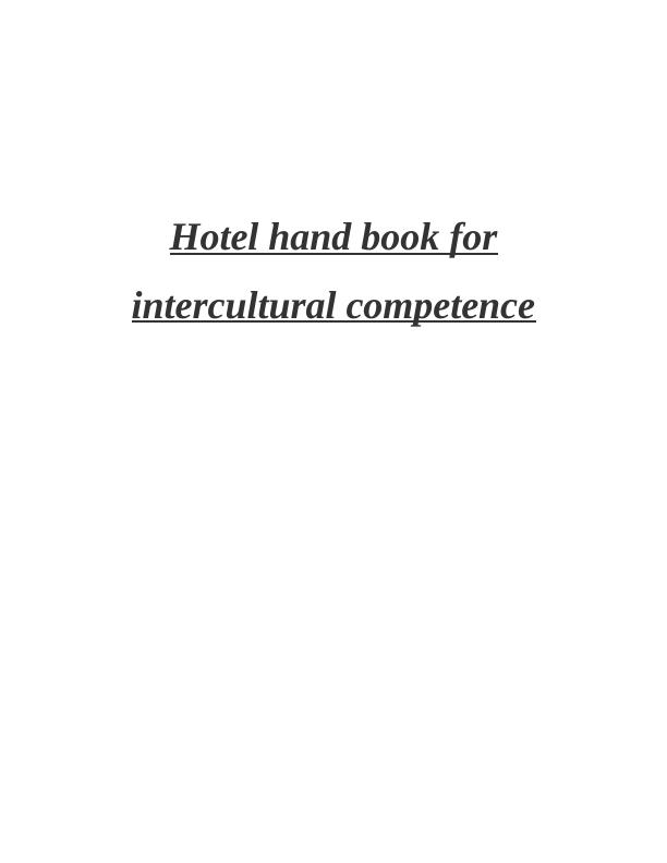 Intercultural Competence in the Hospitality Industry_1