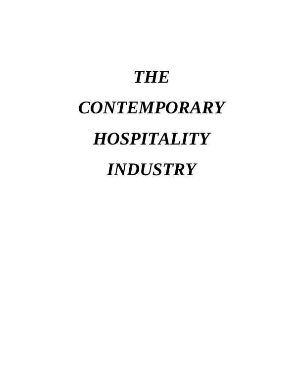 Assignment: The Contemporary Hospitality Industry_1