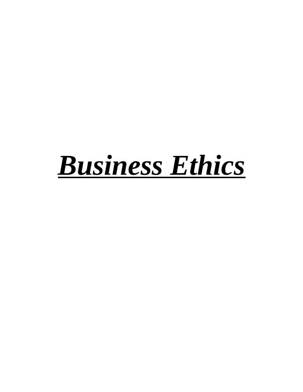 Business Ethics: Ethical Concerns and Stakeholder Identification_1