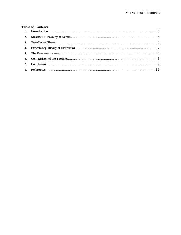 Theory of Motivation - MBA 605