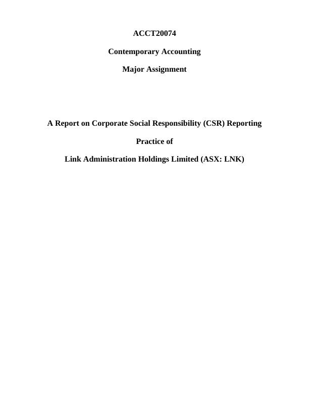 Corporate Social Responsibility Reporting Practice of Link Administration Holdings Limited_1