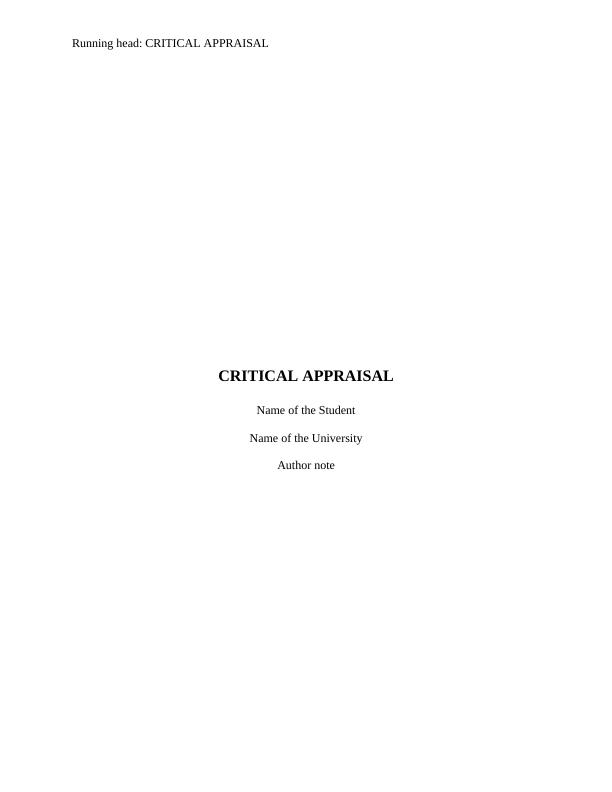What is Critical Appraisal?_1