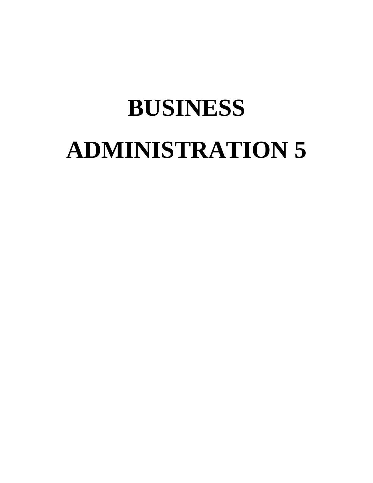 (solved) Assignment on Business Administration_1