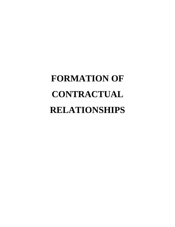 Formation of Contractual Relationships_1