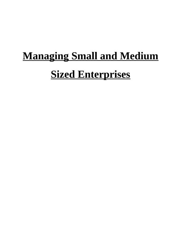Managing Small and Medium Sized Enterprises Assignment -  Pharmacy2u company_1