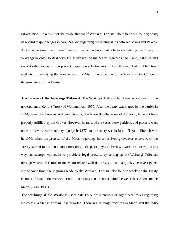 Effectiveness of the Waitangi Tribunal- Paper_2