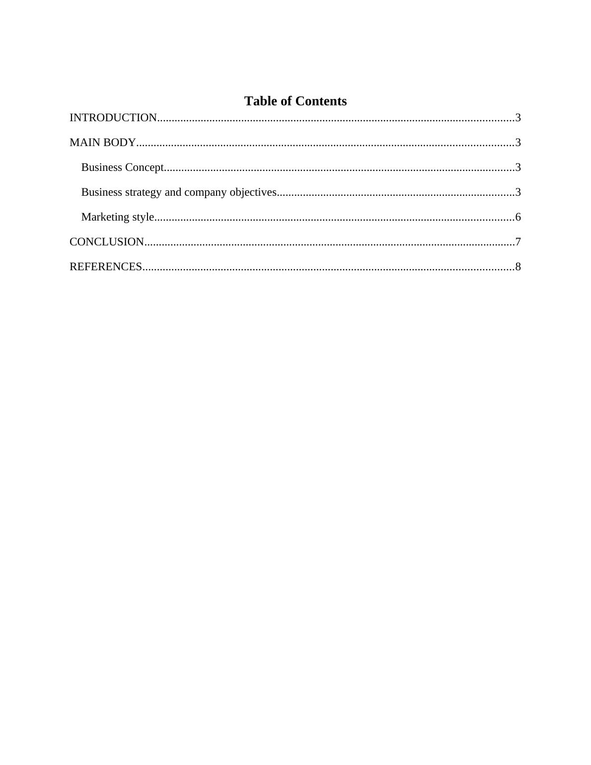 Strategic Management for Café Victoria: Business Concept, Objectives ...