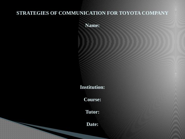 Strategic Communication assignment: Toyota_1