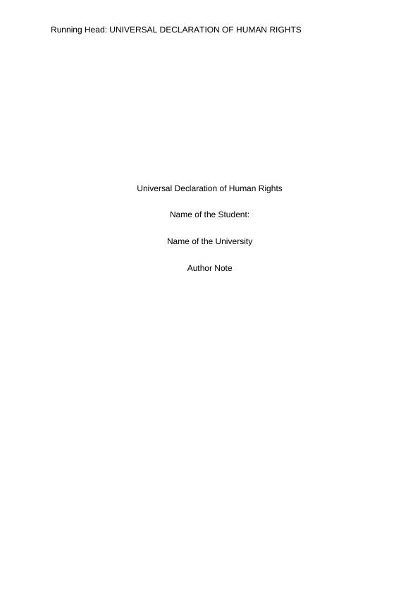 Universal Declaration of Human Rights | Report_1