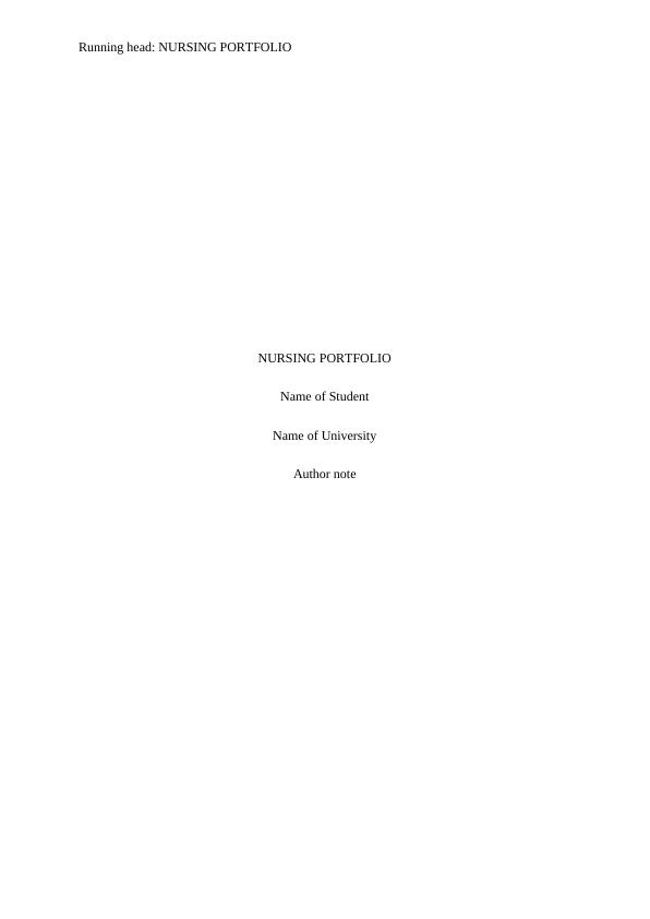 Nursing Portfolio - Desklib_1