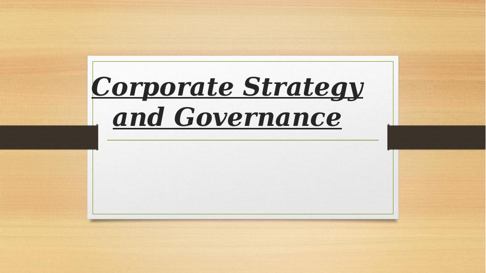 Corporate Strategy and Governance._1