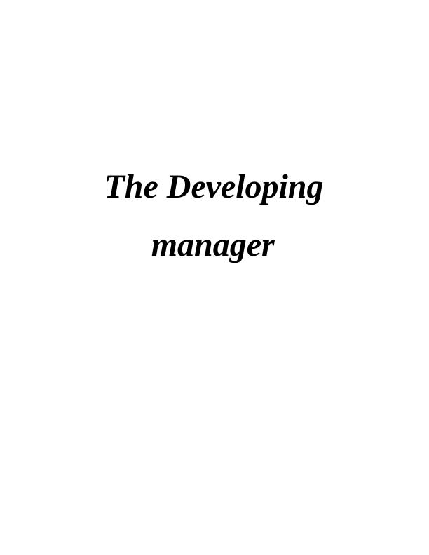 Assignment- The Developing Manager_1