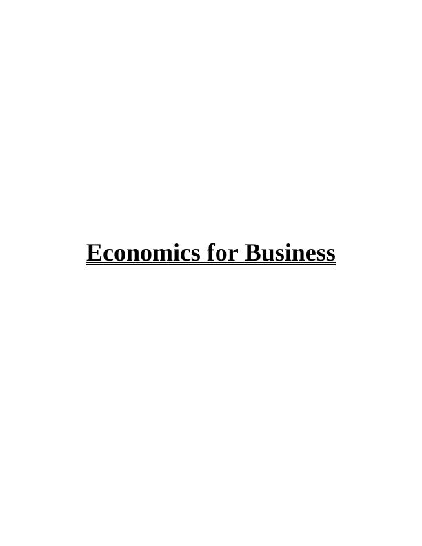 Economics for Business : Assignment_1