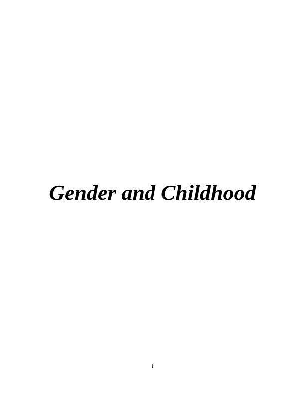 Gender and Childhood_1