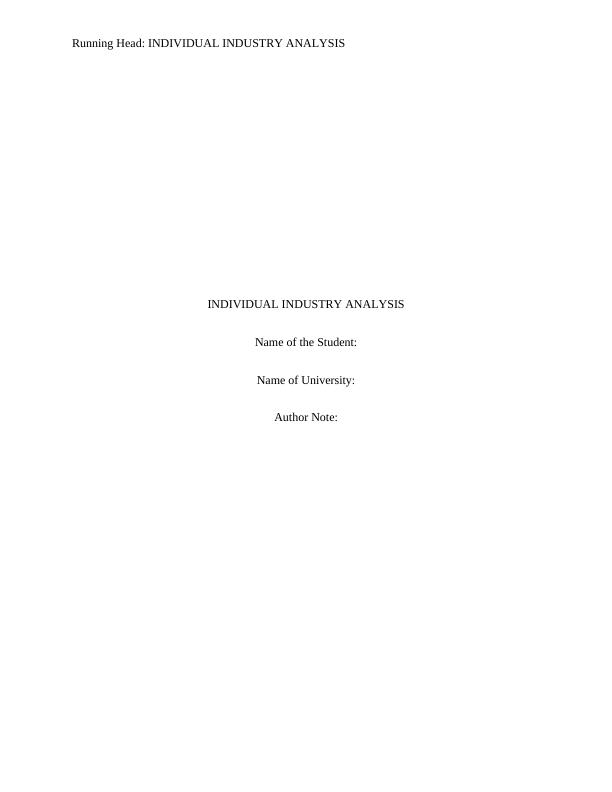 Individual Industry Analysis_1