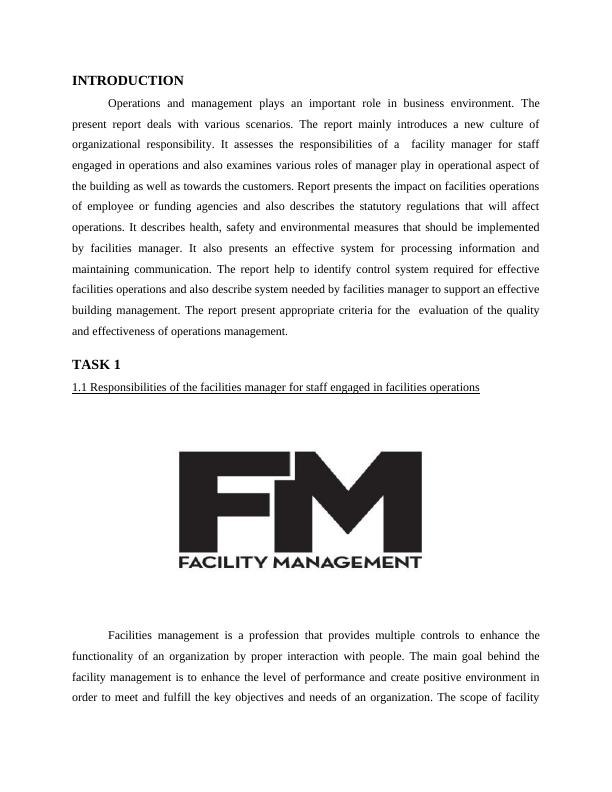 Facilities Operations and Management | Assignment_3