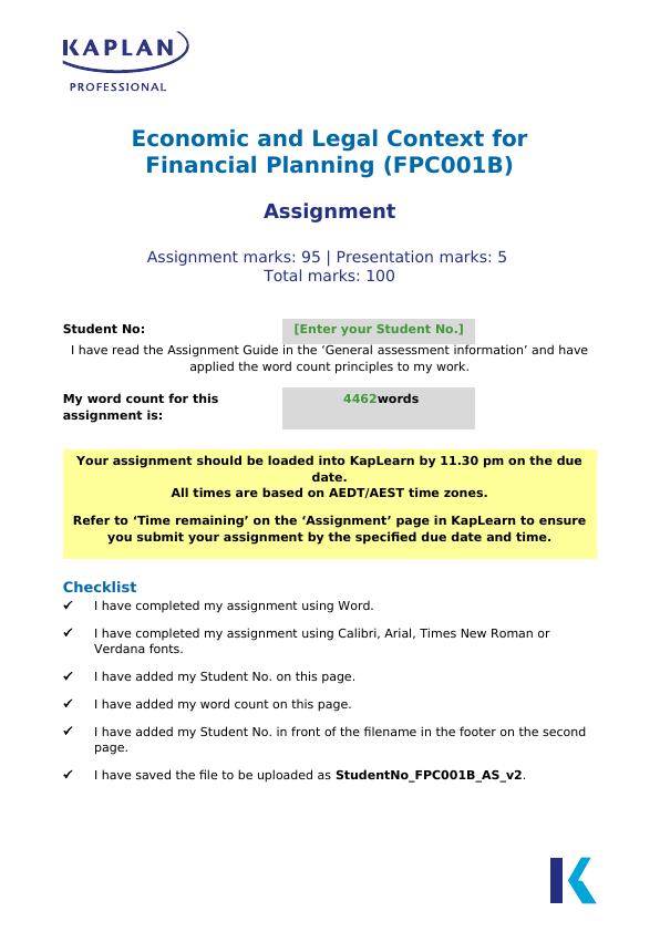 Economic and Legal Context for Financial Planning (FPC001B)_1