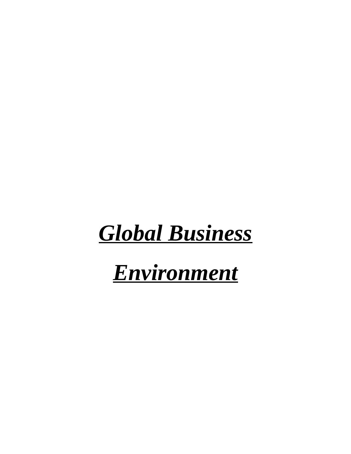 Global Business Environment Assignment | CAMECO_1