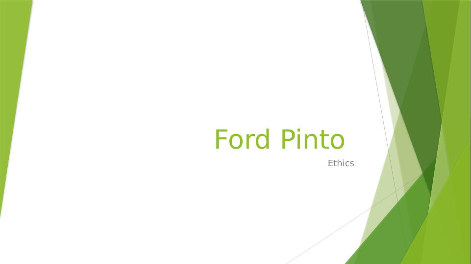 ford pinto case study