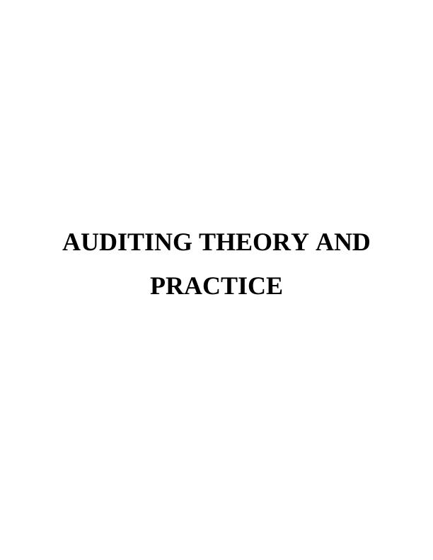 Auditing Theory and Practice : Case Study_1
