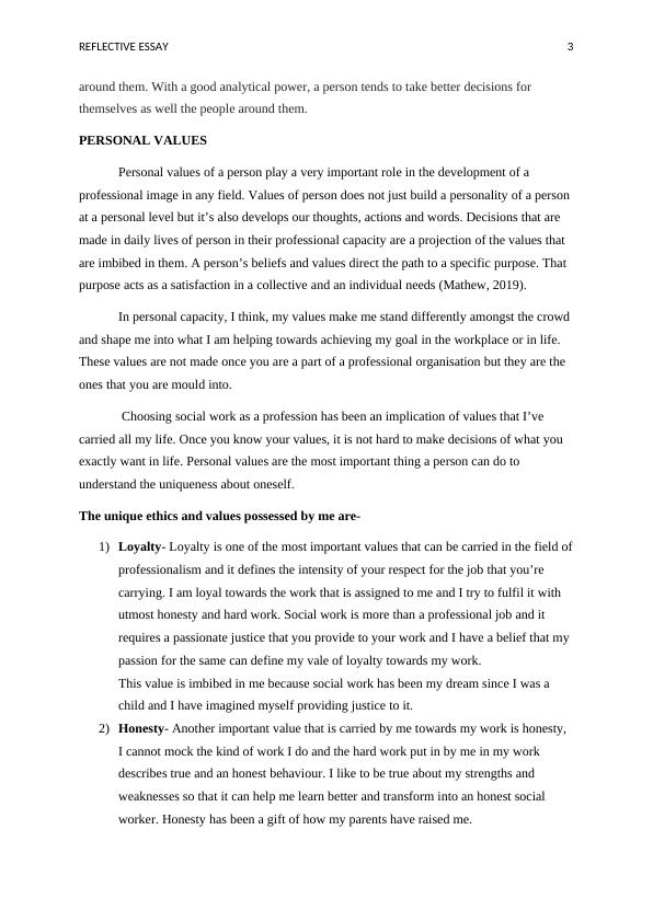 Reflective Essay on Personal and Ethical Values in Social Work_3