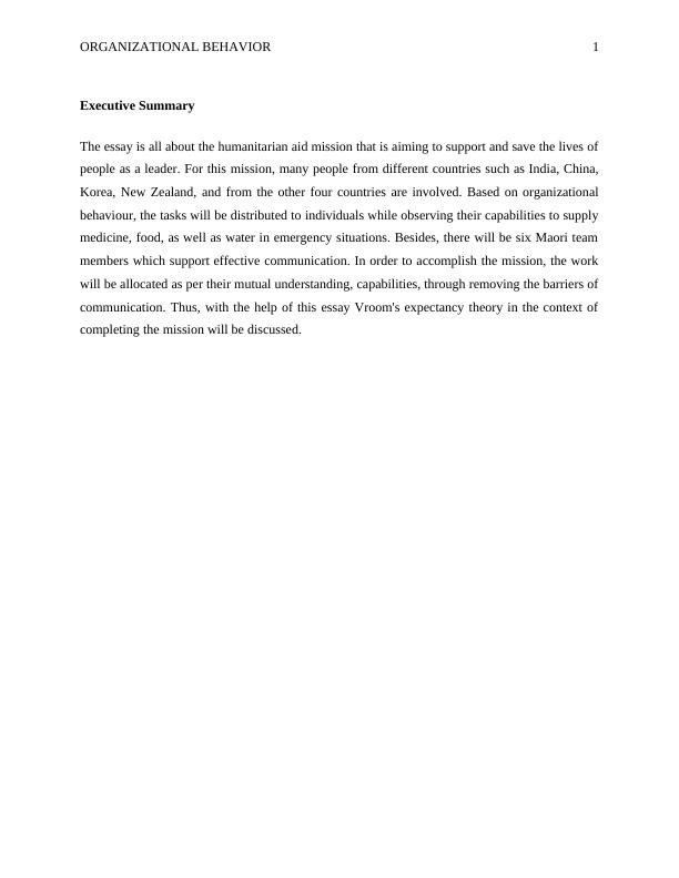 academic essay on organizational behavior